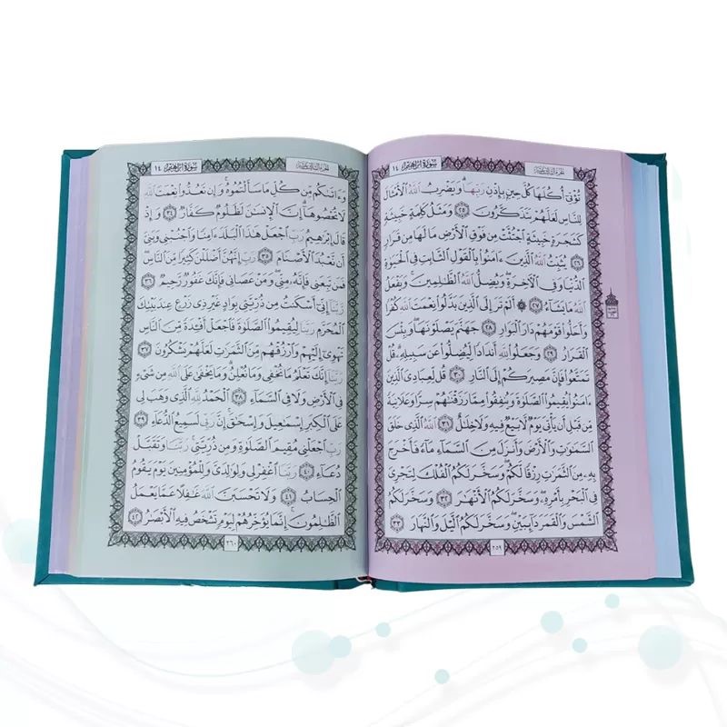 قرآن بدون ترجمه دور رنگی بدون ترجمه رقعی(پیام عدالت)