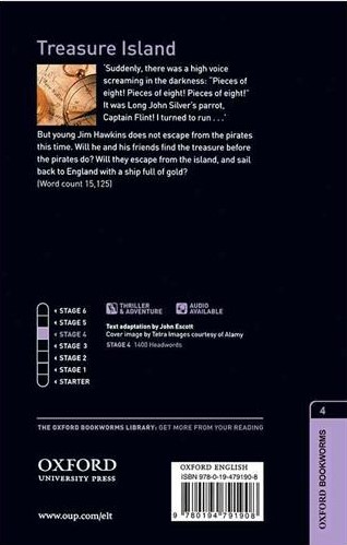 داستان جزیره گنج Oxford Bookworms 4 Treasure Island+CD(OXFORD)