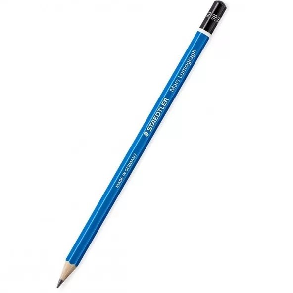 مداد طراحی لوموگراف استدلر بدنه آبی مدل Mars Lumograph ضخامت 3B