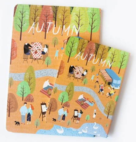 دفتر فانتزی ته دوخت A6 AUTUMN(هیرمند)