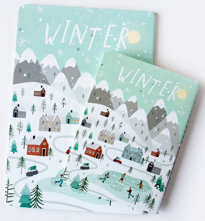 دفتر فانتزی ته دوخت A5 WINTER(هیرمند)