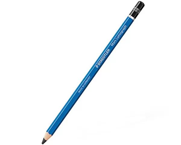 مداد طراحی لوموگراف استدلر بدنه آبی مدل Mars Lumograph ضخامت 9B