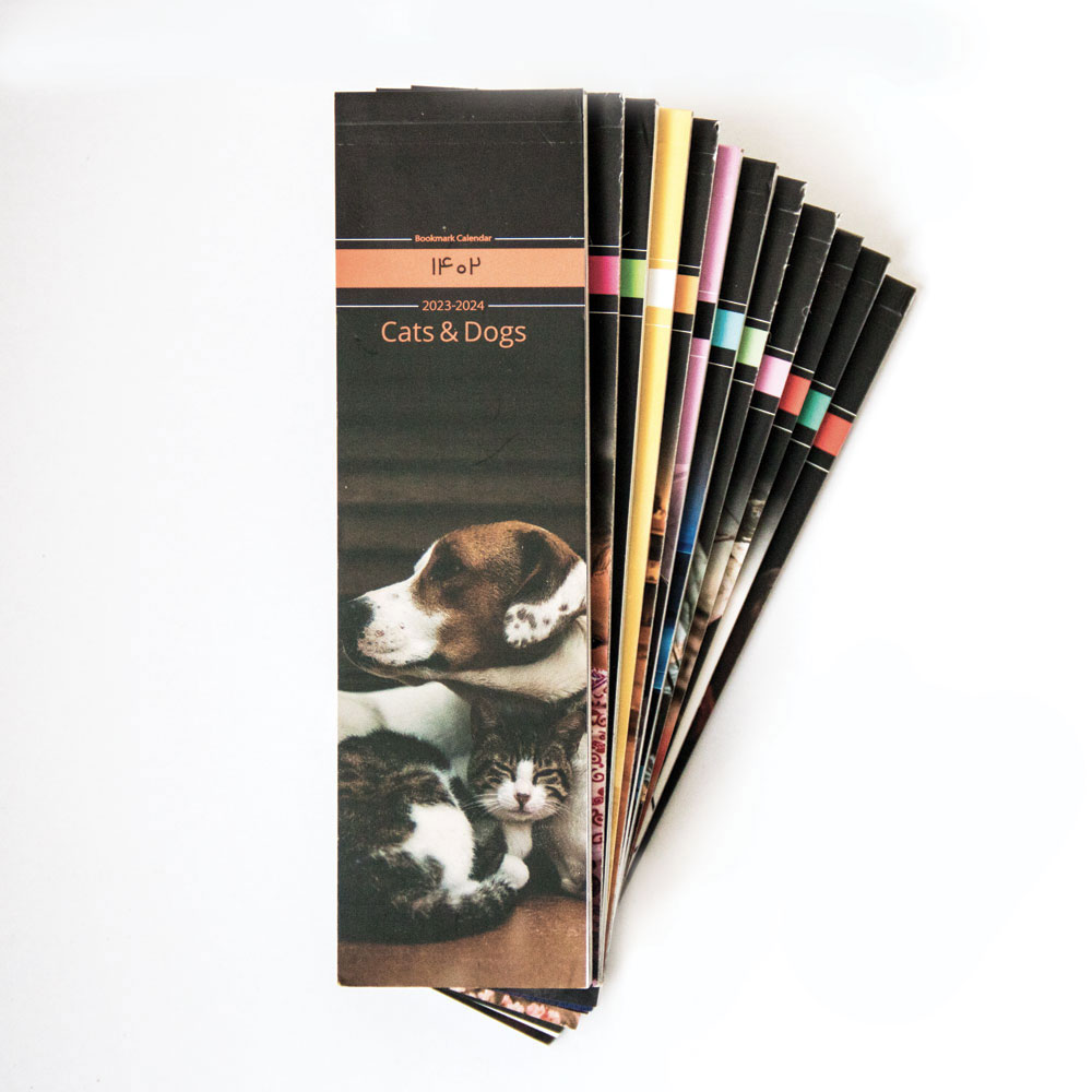 تقویم بوکمارکی 1402 مدل Cats & Dogs(هیرمند)